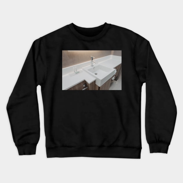 modern bathroom sink and faucet Crewneck Sweatshirt by LindsayVaughn